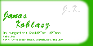 janos koblasz business card